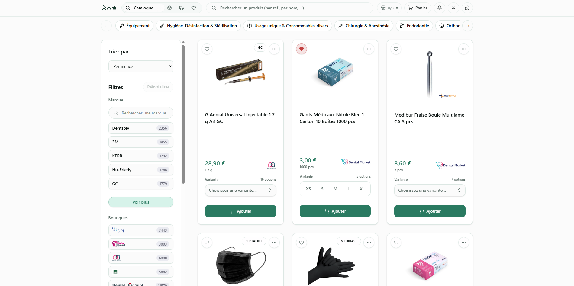 Aperçu de l'application minti